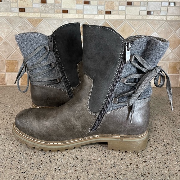 Patrizia Women’s Dawna Grey Multi Faux Leather Boot Size 41 US 10 - Picture 4 of 11